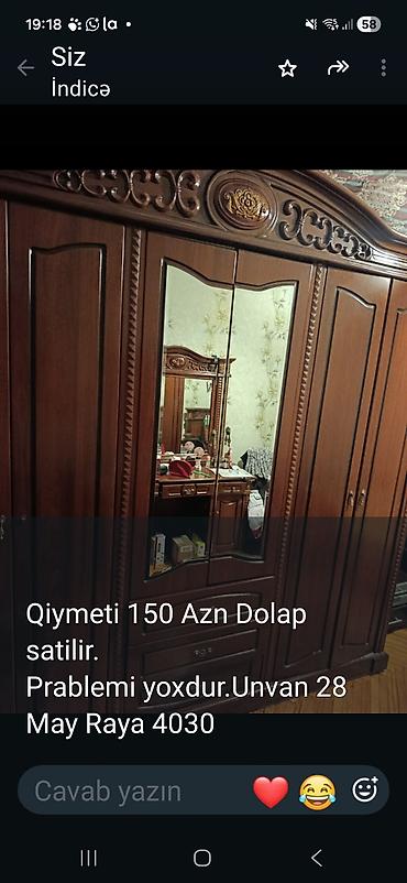 Klassik üslubda taxta paltar dolabı. - Material: tünd qəhvəyi rəngdə lalafo.az -da Klassik üslubda taxta paltar dolabı. - Material: tünd qəhvəyi rəngdə