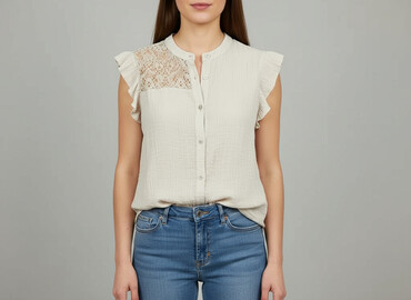 przezroczyste tkanina bawełniane na bluzki: Women's blouse, size One size