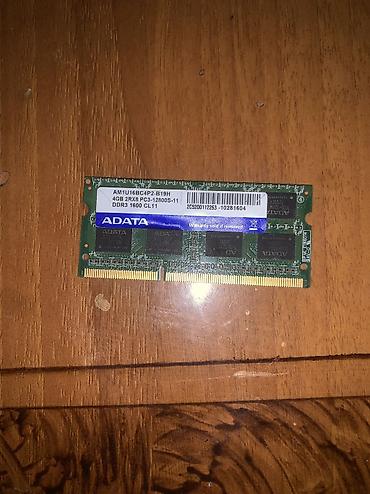 atv plus kart: ADATA4GB DDR3 1600 MHz RAM satılır, noutbuk üçündür. Vəziyyəti — 1