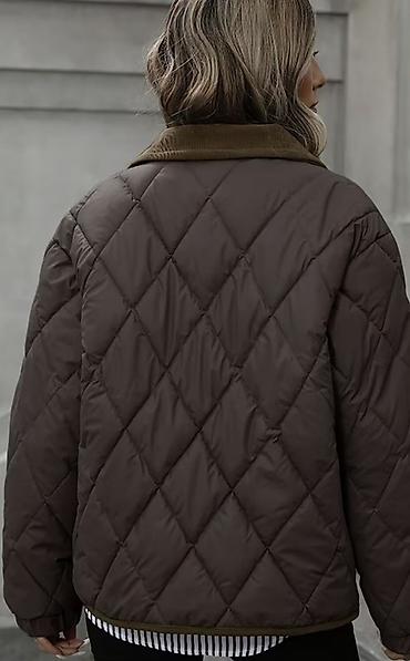 sabah dortmund bilet: Qadınlar üçün quilted qış gödəkçəsi - Rəng: tünd qəhvəyi - Dizayn — 2