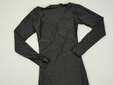 czarna długa sukienki z długim rękawem: Sukienka, S, stan - Bardzo dobry