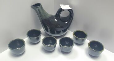 микрофон радио: Набор кофейно-чайный СССР керамика 80х годов, в зеленовато-черных