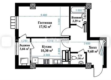 Продажа квартир: 1 комната, 47 м², Элитка, 8 этаж, Готовая ПСО (под самоотделку) — 12