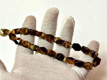 qizil tesbeh: Təsbeh – Təbii Pişik gözü (Tiger’s Eye) daşından - Material: faset — 3