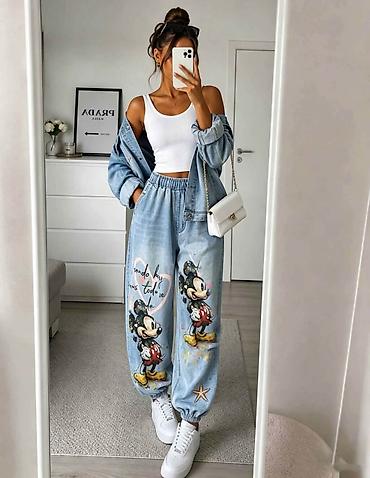 terranova helanke: Ženske pantalone sa printom crtanih junaka – street style model - — 6