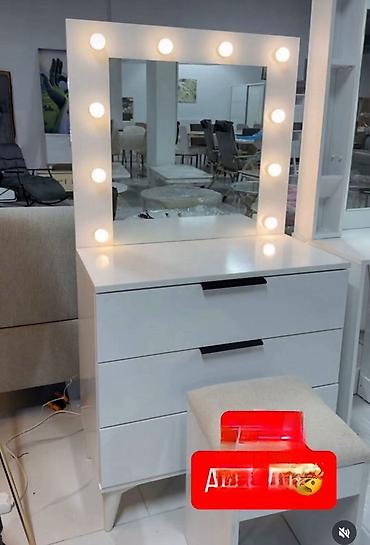 ikea ormari za sobu: Toaletni sto sa LED ogledalom – “hollywood” stil - Bele boje, moderan — 1