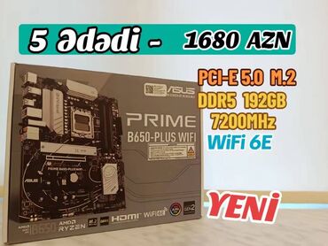 ddr3 ana kart: Ana Platası Asus B650-Plus WiFi, Yeni