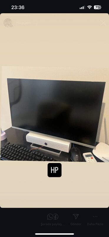 компьютерный монитор: HP M27fq modeli 27 düymlük diaqonal ölçüyə malik monitordur. 2K