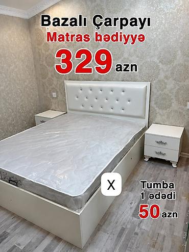 Bazalı çarpayı – matrassız qiymət 329 AZN, matras hədiyyə. - Rəng: ağ lalafo.az -da Bazalı çarpayı – matrassız qiymət 329 AZN, matras hədiyyə. - Rəng: ağ