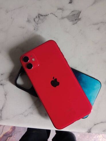 Apple iPhone: IPhone 11, Б/у, 128 ГБ, Красный, Зарядное устройство, 74 %
