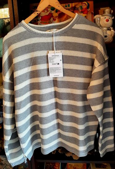midi haljine h: Springfield, L (EU 40), Viscose, Stripes, color - Grey