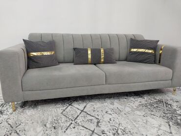 divan 2 kresla mjagkaja mebel: Прямой диван, цвет - Серый, Новый