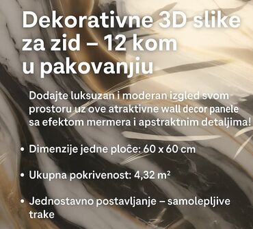 Ostalo: 🖼️ Dekorativne 3D slike za zid – 12 kom u pakovanju Dodajte luksuzan i — 10