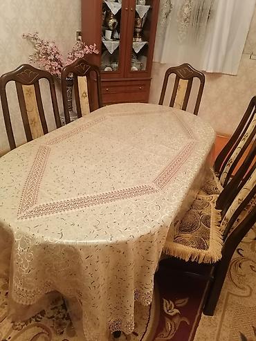 bayram: Oval formal yemək dəsti - Masa: oval formalı, taxta konstruksiyalı — 1