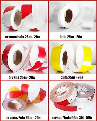 Auto delovi, gume i tjuning: Reflektujuca traka 25m - crvena. reflektujuca traka za obelezavanje - — 2