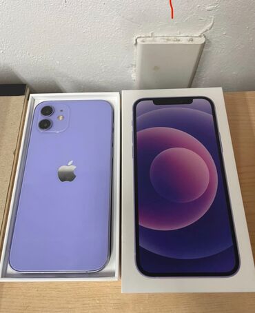 Apple iPhone: IPhone 12, Б/у, 64 ГБ, Deep Purple, Чехол, 74 %