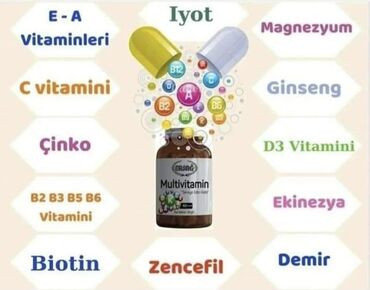 Ersağ brendindən olan bu multivitamin qida əlavəsi kapsul formasında