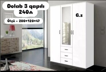 Pufiklər: 3 qapılı Düz dolab, Şifonyer