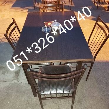 Masa və oturacaq dəstləri: Qonaq otağı üçün, Yeni, Açılan, Dördbucaq masa, 6 stul — 16