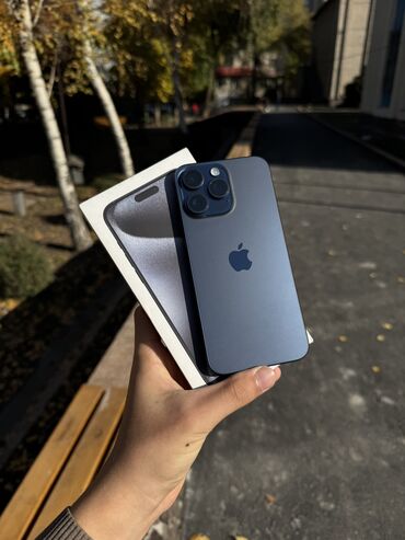 iphone 7 icloud: IPhone 15 Pro Max, Колдонулган, 256 ГБ, Blue Titanium, Куту, 90 %