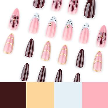 stacks disney: Set presovanih noktiju – kolekcija „Bordo & Puder Pink“ sa — 3