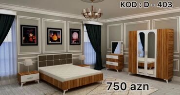 Yataq otağı dəstləri: 2 təknəfərlik çarpayı, Dolab, Termo, Tumba, Azərbaycan, Yeni — 10