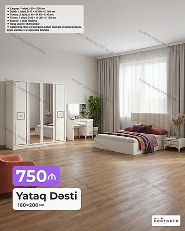 Yataq Dəsti – 160×200 sm Dəst tərkibi və ölçülər: - Çarpayı: 1 ədəd lalafo.az -da Yataq Dəsti – 160×200 sm Dəst tərkibi və ölçülər: - Çarpayı: 1 ədəd