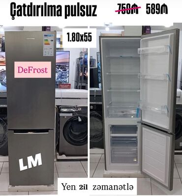 Soyuducular: Yeni 2 qapılı Soyuducu Satılır, rəng - Boz