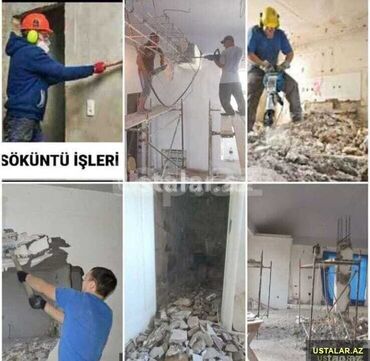 Tikinti işləri: Söküntü işləri təklif edirik. Divarların və digər konstruksiyaların