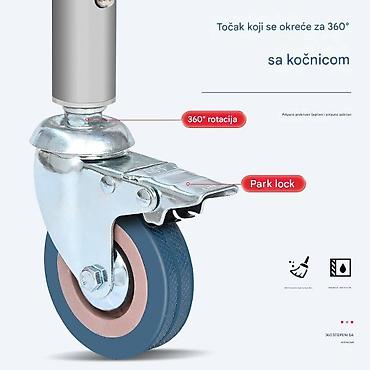 Medicinski nameštaj: Prenosiva toaletna stolica sa točkićima i noćnom posudom - 3-u-1 — 3