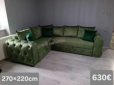 Ugaone garniture: Ugaona garnitura 300×220 cm - Prostrana L‑forma sa dubokim sedištima — 10