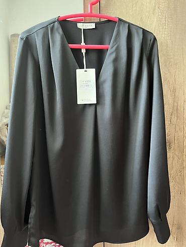 white coat: Блузка, Классическая модель, Сатин, Однотонный — 3
