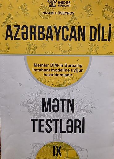 Testlər: Məhsul: “Azərbaycan Dili – Mətn Testləri (IX)” Müəllif: Nizami — 1