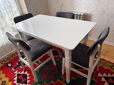 bakı tekstil fabriki: Mətbəx üçün, Yeni, Açılmayan, Dördbucaq masa, 4 stul — 4