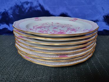 Ostali antikviteti: Tanjiri 8 kom.Meissen Indian Pink Flowers.4g. Meissen tanjiri 8 — 15