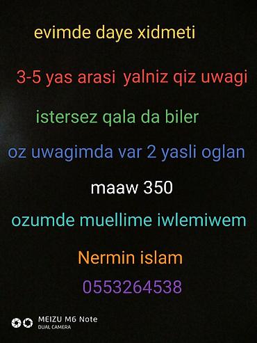 baxıcı vakansiya: Daye isi axtariram oz evimde zenge yoldawim cavab verir. uwaga men — 1