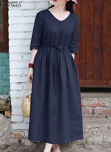 Повседневные платья: Повседневное платье, Италия, Лето, Длинная модель, Хлопок, Бохо, S — 10