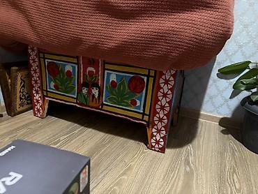 pul qutusu: İşlənmiş Əl işı boyalı dekorativ sandıq/çeştək - Material: ağac - — 1