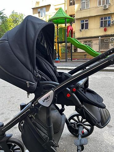 Uşaq arabaları: Uşaq arabası – Otrek Sport (qara rəng) - Çevik və yığcam şassi — 2