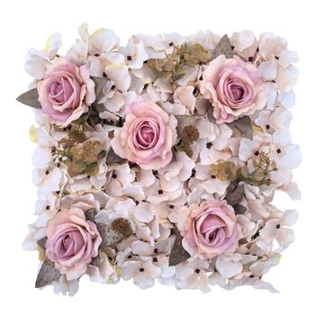 Süni güllər: Dekorativ süni gül paneli – kvadrat modul - Dizayn: sıx çiçək — 3