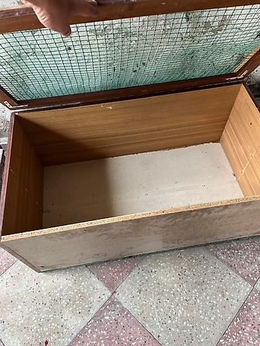 qus adlari: Taxta qəfəs/yeşik – torlu qapaqlı - Material: MDF/kontrplak korpus — 2