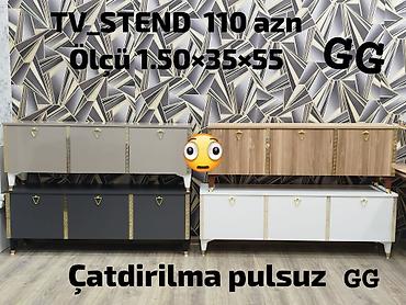 TV stend - Qiymət: 110 AZN (şəkildə göstərilib) - Ölçü: 150 × 35 × 55