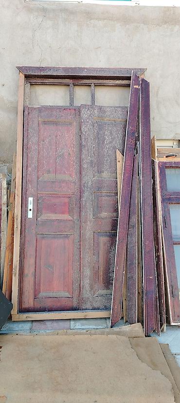 qapi ve pencere: Taxta qapı və pəncərə dəstləri - Material: bərk taxta (rəng: tünd — 3