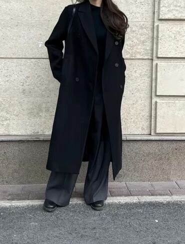 вечерние платья в бишкеке недорого: Зимнее женское пальто в классическом стиле - Цвет: черный - Крой