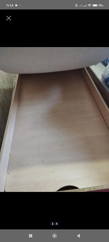 mebel dekor: Tək nəfərlik taxta çarpayı və döşək dəsti - Ölçü: təxmini 90×200 sm — 1