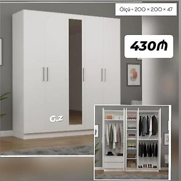 Ağ rəngli 5 qapılı paltar dolabı. Ortada güzgülü qapı. Ölçü: 200 × 200 lalafo.az -da Ağ rəngli 5 qapılı paltar dolabı. Ortada güzgülü qapı. Ölçü: 200 × 200