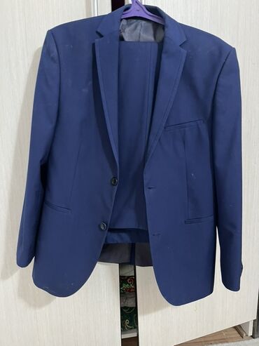 Костюмы: Мужской костюм, 3XL (EU 46), Б/у, цвет - Синий, Самовывоз, Платная доставка