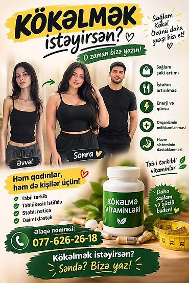 instagram hesabi satisi: Məhsul: Kökəlmə Vitaminləri – sağlam şəkildə çəki artırmaq istəyənlər — 1