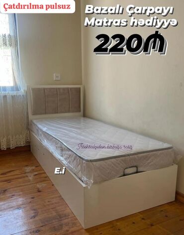 Çarpayılar: Yeni, Təknəfərlik çarpayı, Bazalı, Matras ilə — 6