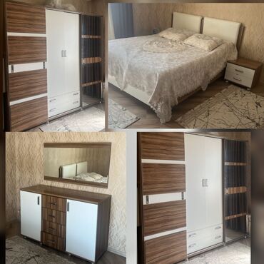 продам кровать двуспальную бу: İkinəfərlik çarpayı, Dolab, Termo, 2 tumba, Azərbaycan, İşlənmiş